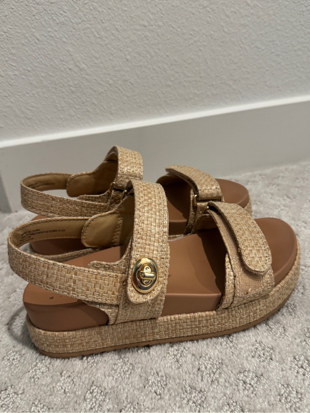 Women's Tanner Platform Double Band Sandals - A New Day, Size 6.5 Target